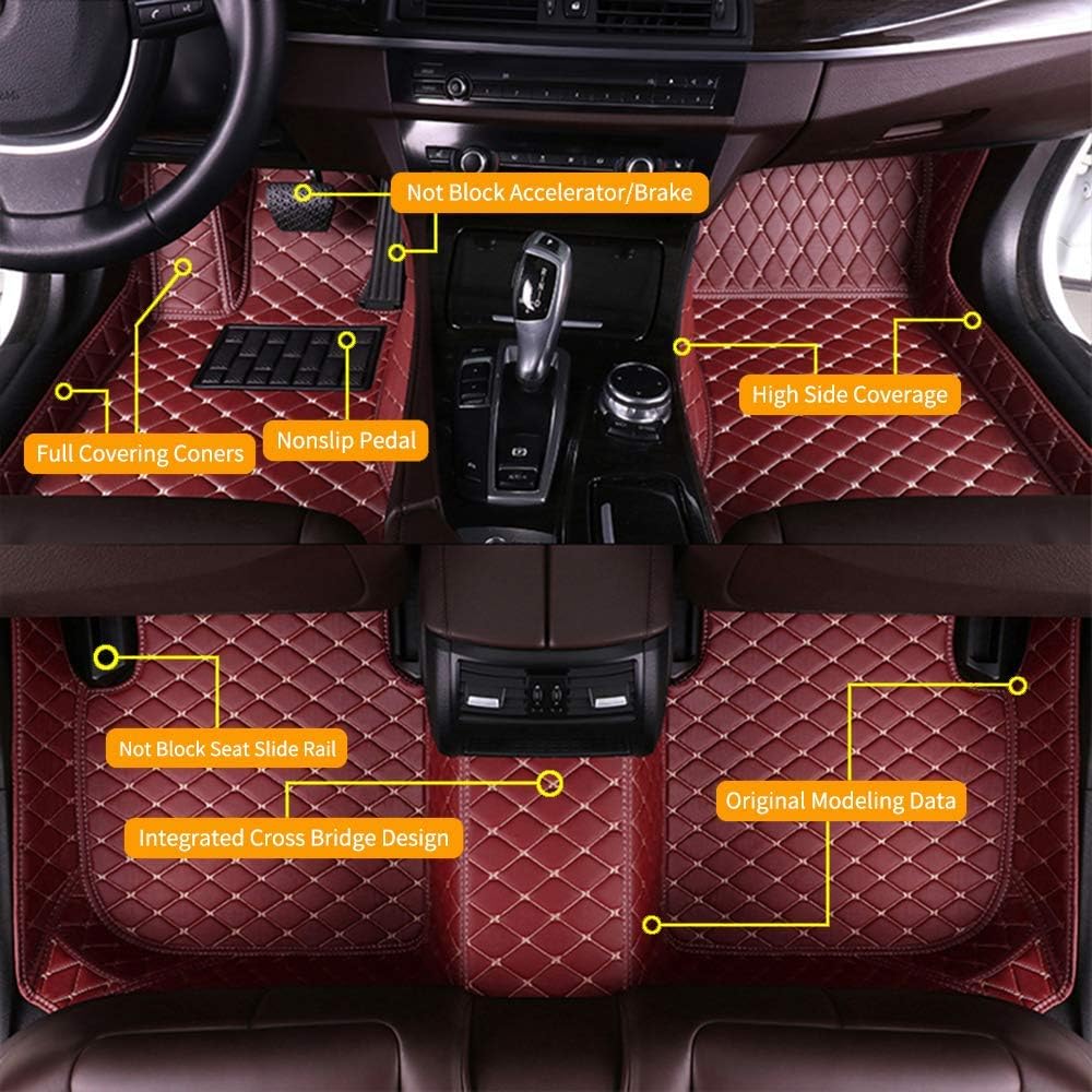 Custom Car Floor Mats Waterproof Anti-Skid Leather Full Coverage Set W7858