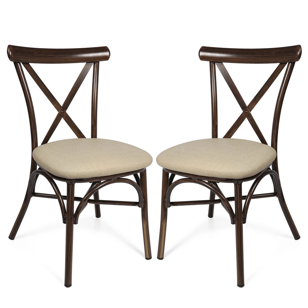 Upholstered Dining Chairs Set of 2 Sand Beige W423