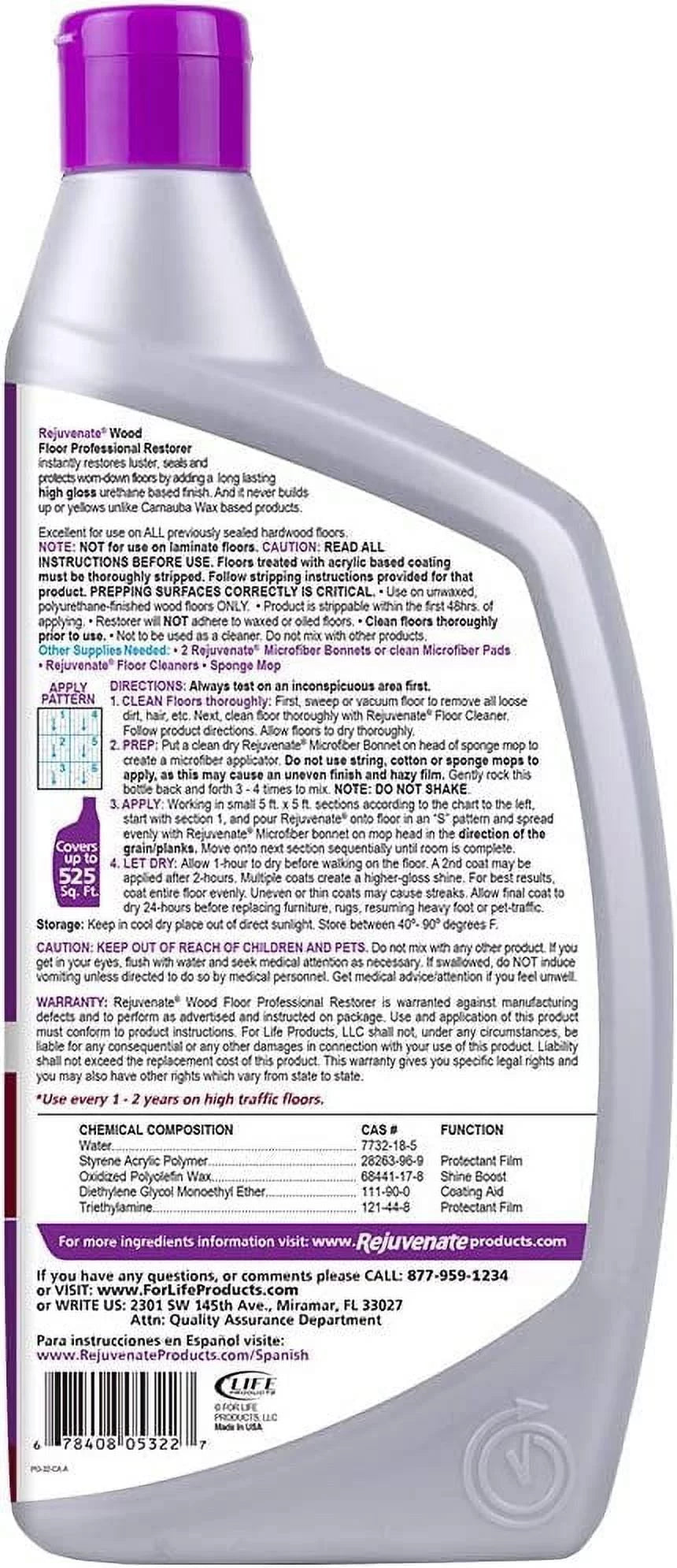Wood Floor Restorer and Polish High Gloss 32oz J63844
