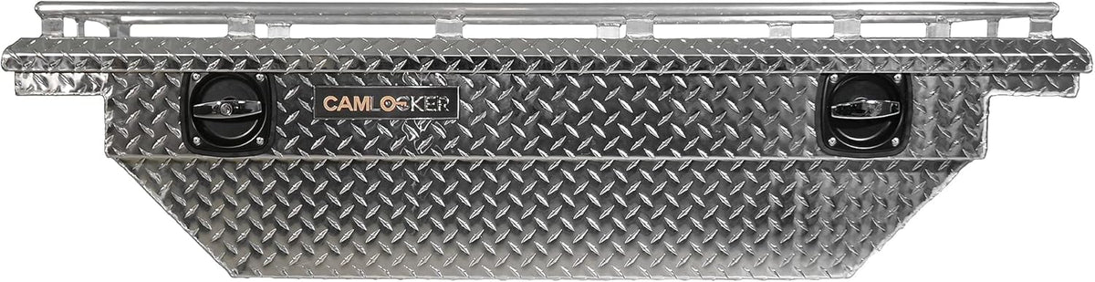60 Inch Low Profile Crossover Tool Box With Rail, Polished Aluminum, with Sliding Tool Tray Organizer O93831