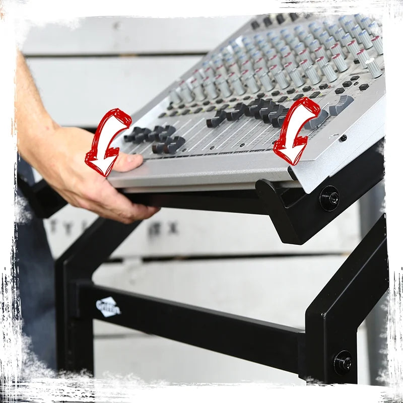 19U Rolling Rackmount Stand with Adjustable Mixer Platform D8151