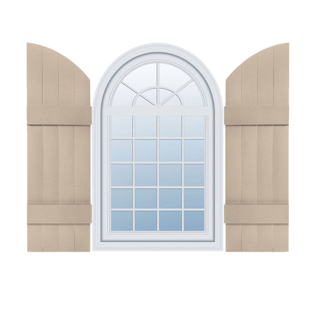 14 inchw x 49 inchh Vinyl Four Board Arch Top Shutters V789