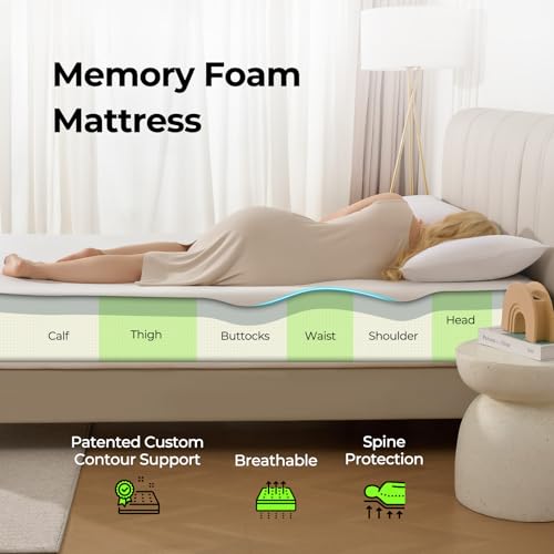 Twin 8 Inch Gel Memory Foam Mattress with Waterproof Protector E2254