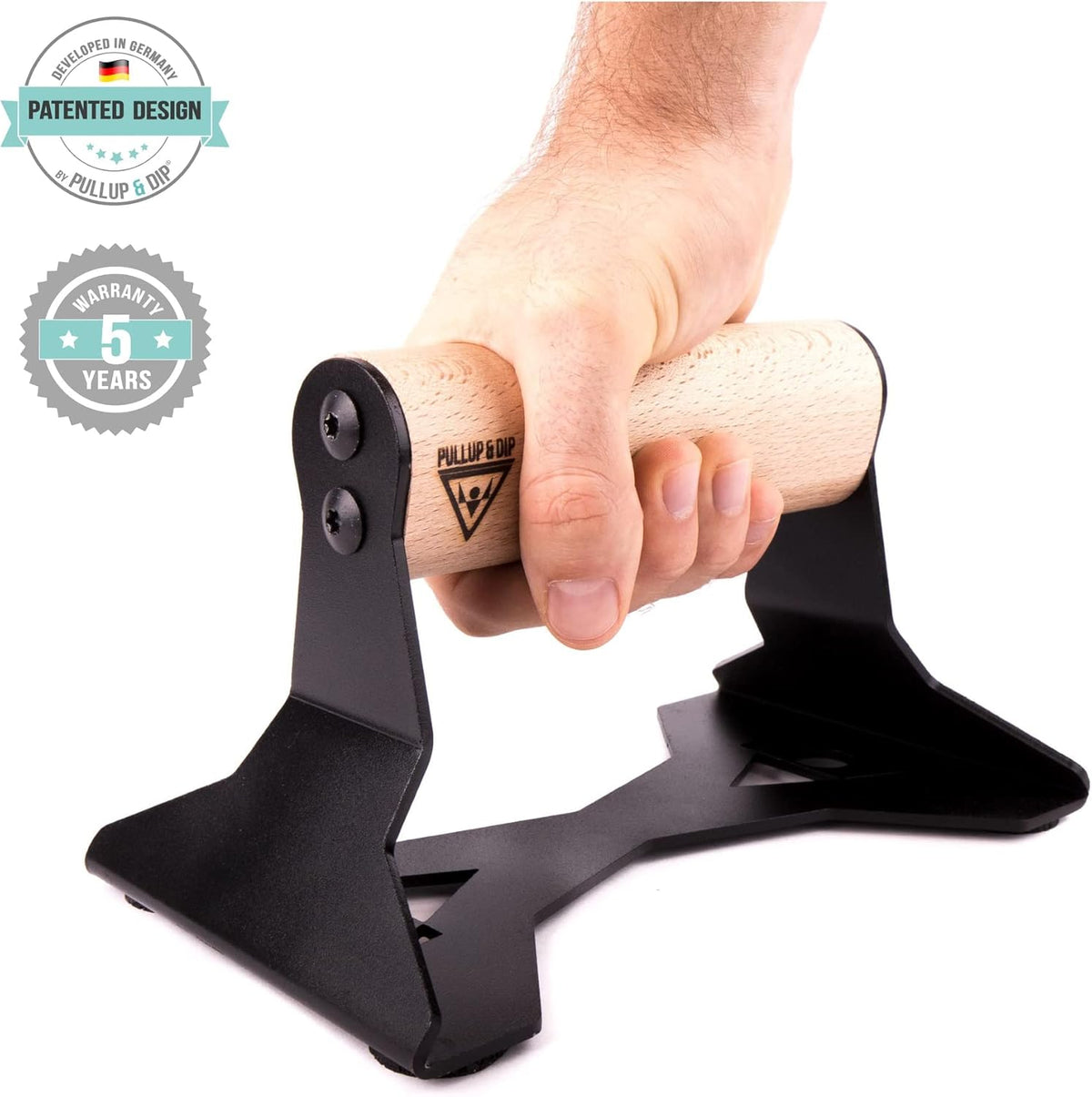 Wooden Push Up Bars with Steel Anti-Slip Handles A381