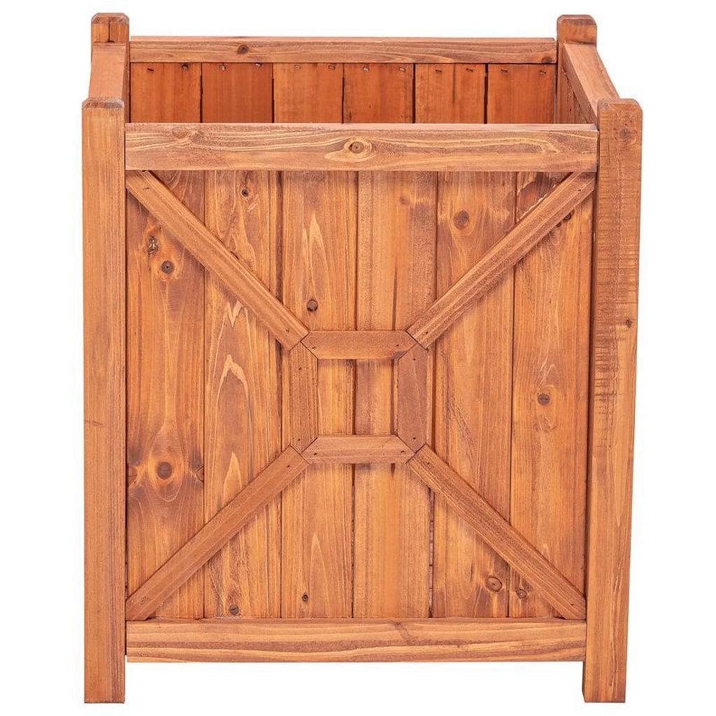 Medium Brown Wood Planter V5902