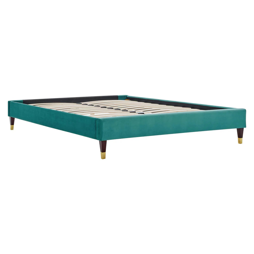 Teal Twin Performance Velvet Platform Bed Frame N927