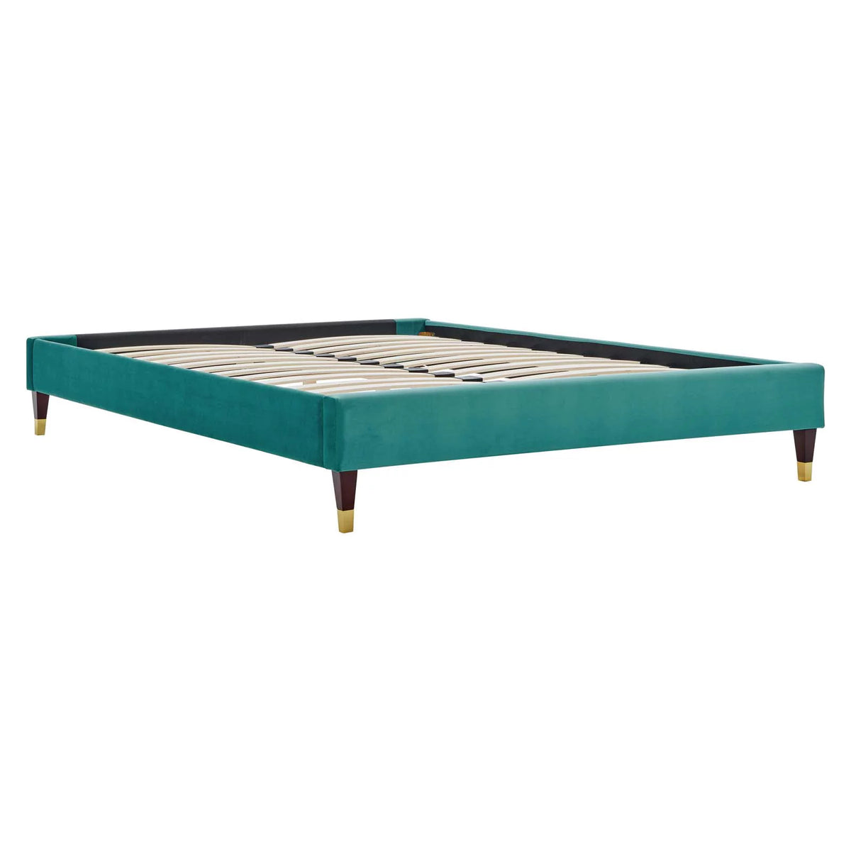 Teal Twin Performance Velvet Platform Bed Frame N927