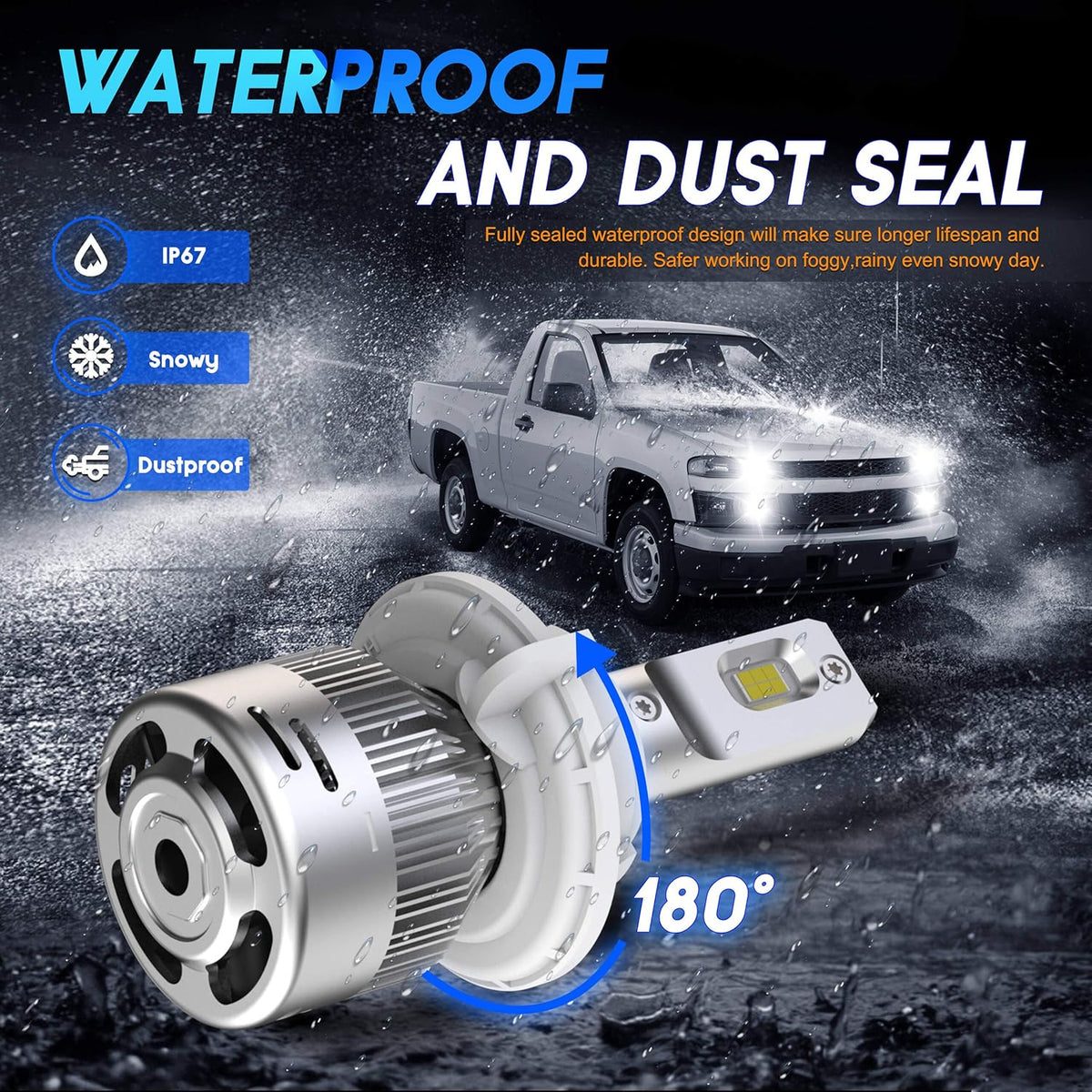 H13/9008 LED Bulbs Fog Light Combo Kits 12000LM 6000K White, Pack of 4 O685155