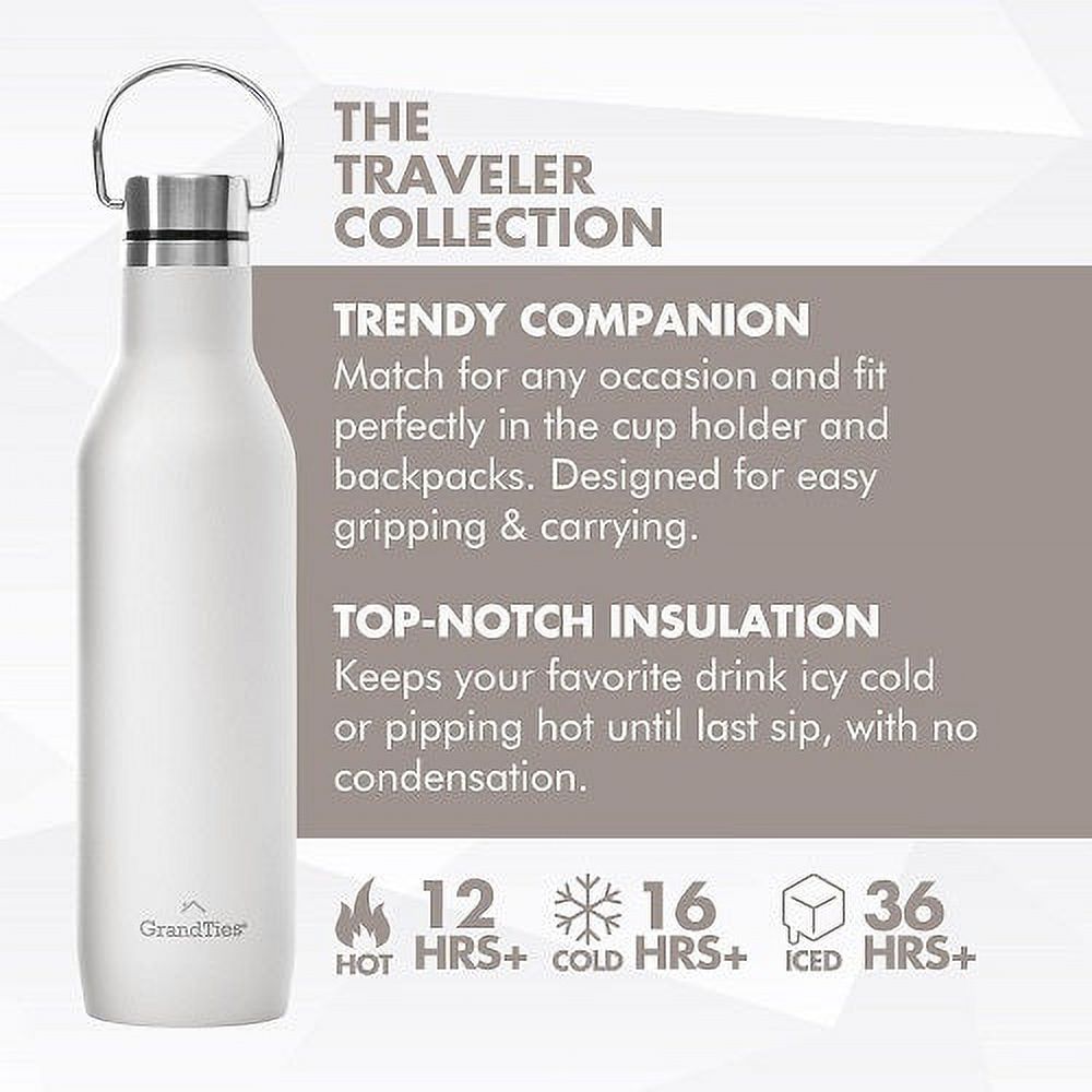 21oz Stainless Steel Water Bottle with 2 Lids C5053