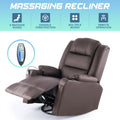 Brown 360 Swivel Heated Massaging Recliner Chair U561087