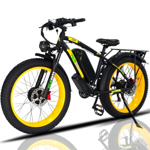 2000W Electric Bike with 48V 20AH Battery 26x4.0 Fat Tire Mountain E Bike Dual Motor 21-Speed Dual Hydraulic Disc Brake B71101