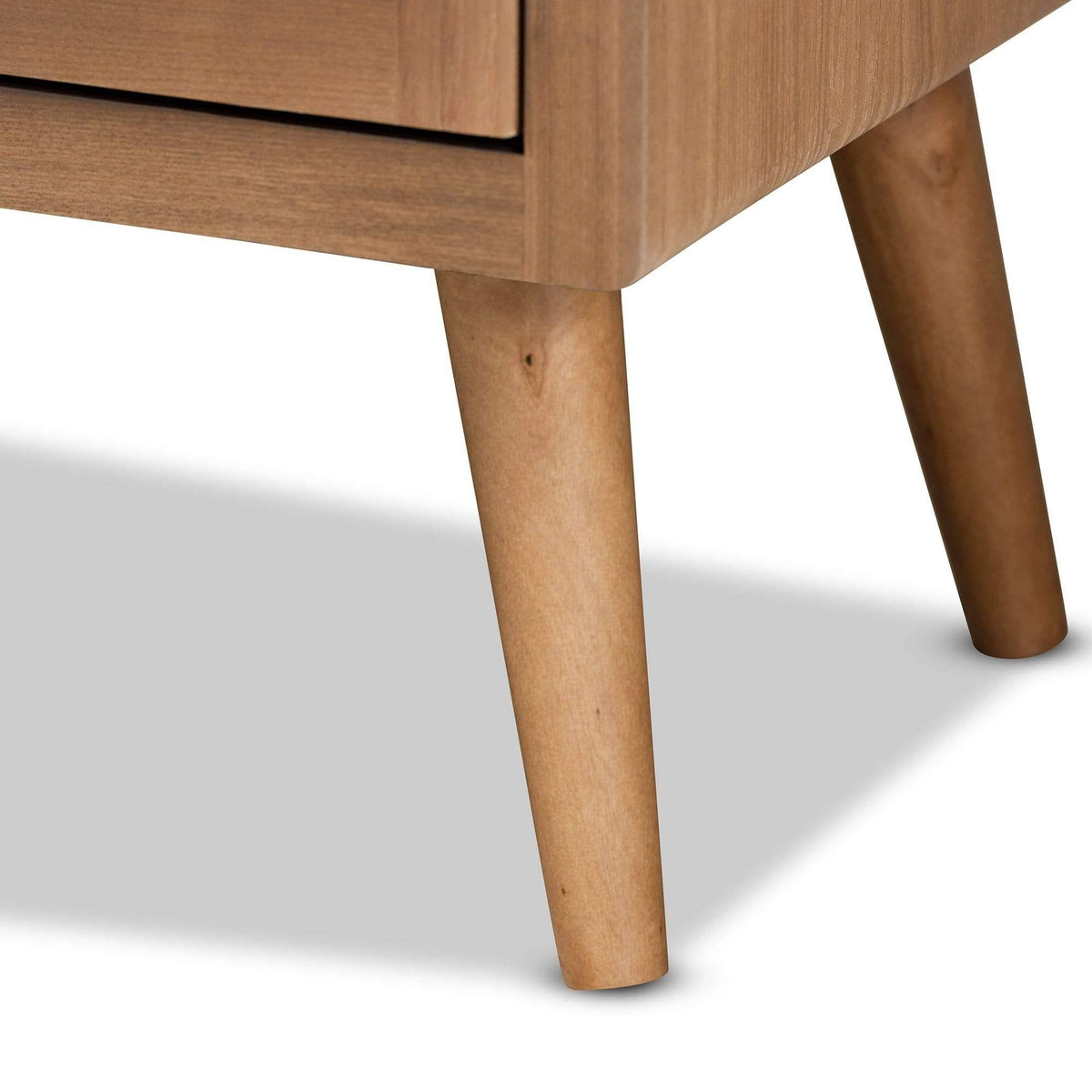 Oak Wood and Rattan 2-Door Accent Storage Cabinet G16231