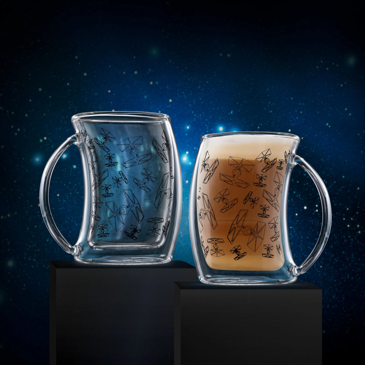 Double Wall Glass Mugs Set of 2 S7513