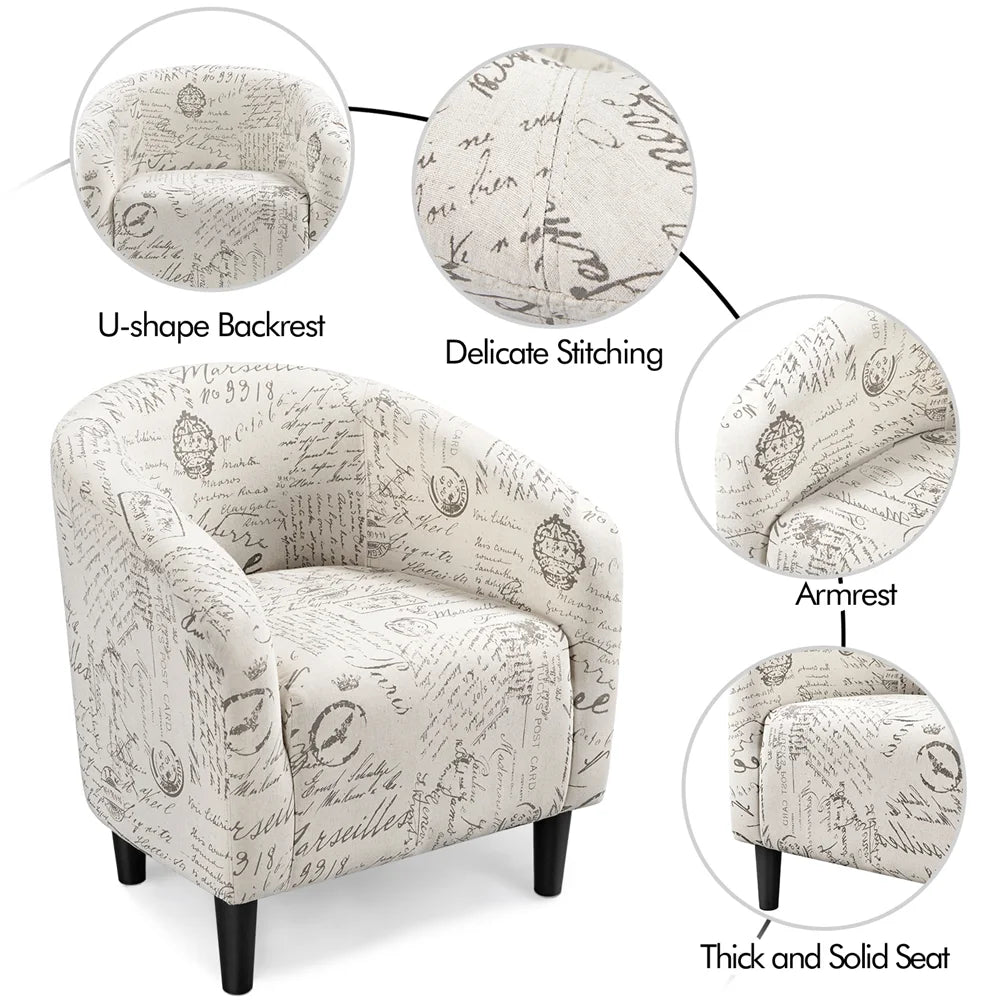 Fabric Accent Arm Chair and Ottoman Set K72617