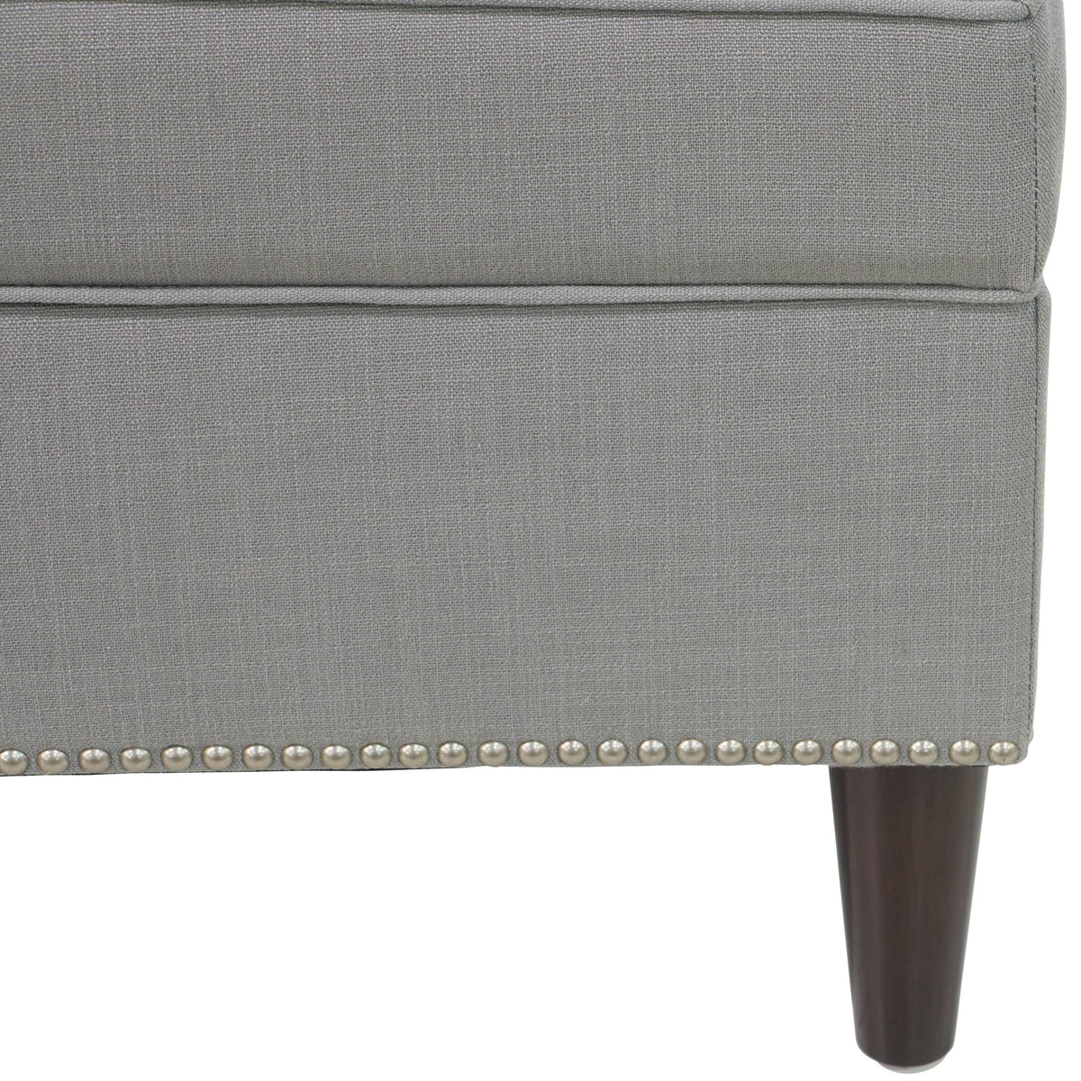 Linen Gray Button Storage Bench R938
