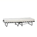 Metal Folding Bed with Memory Foam Mattress in Beige M512311