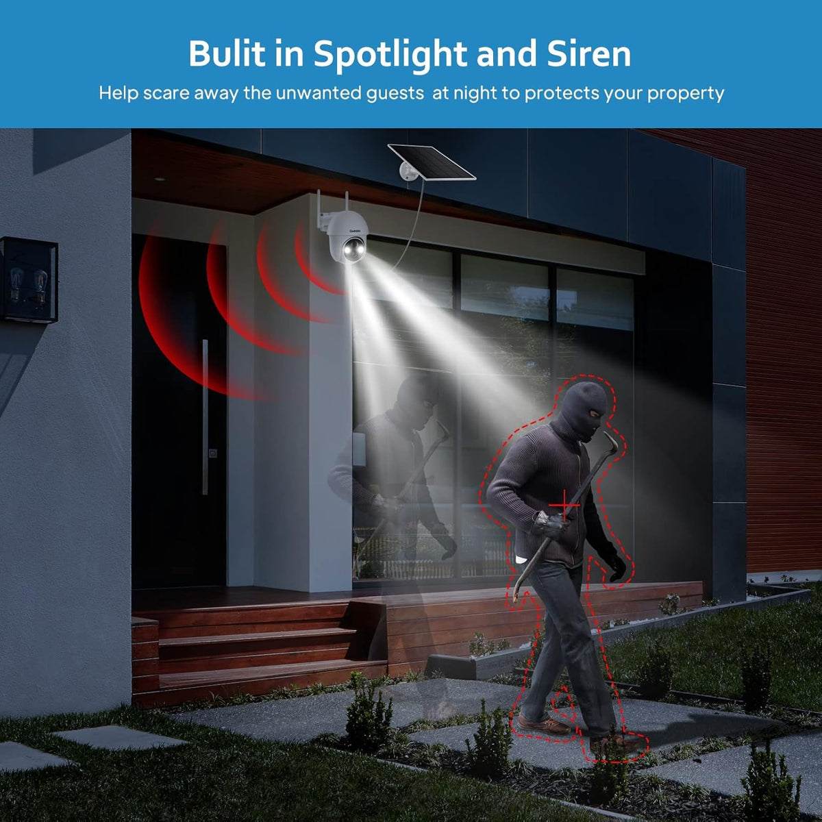 Wireless Outdoor Solar Security Camera with Night Vision D237980