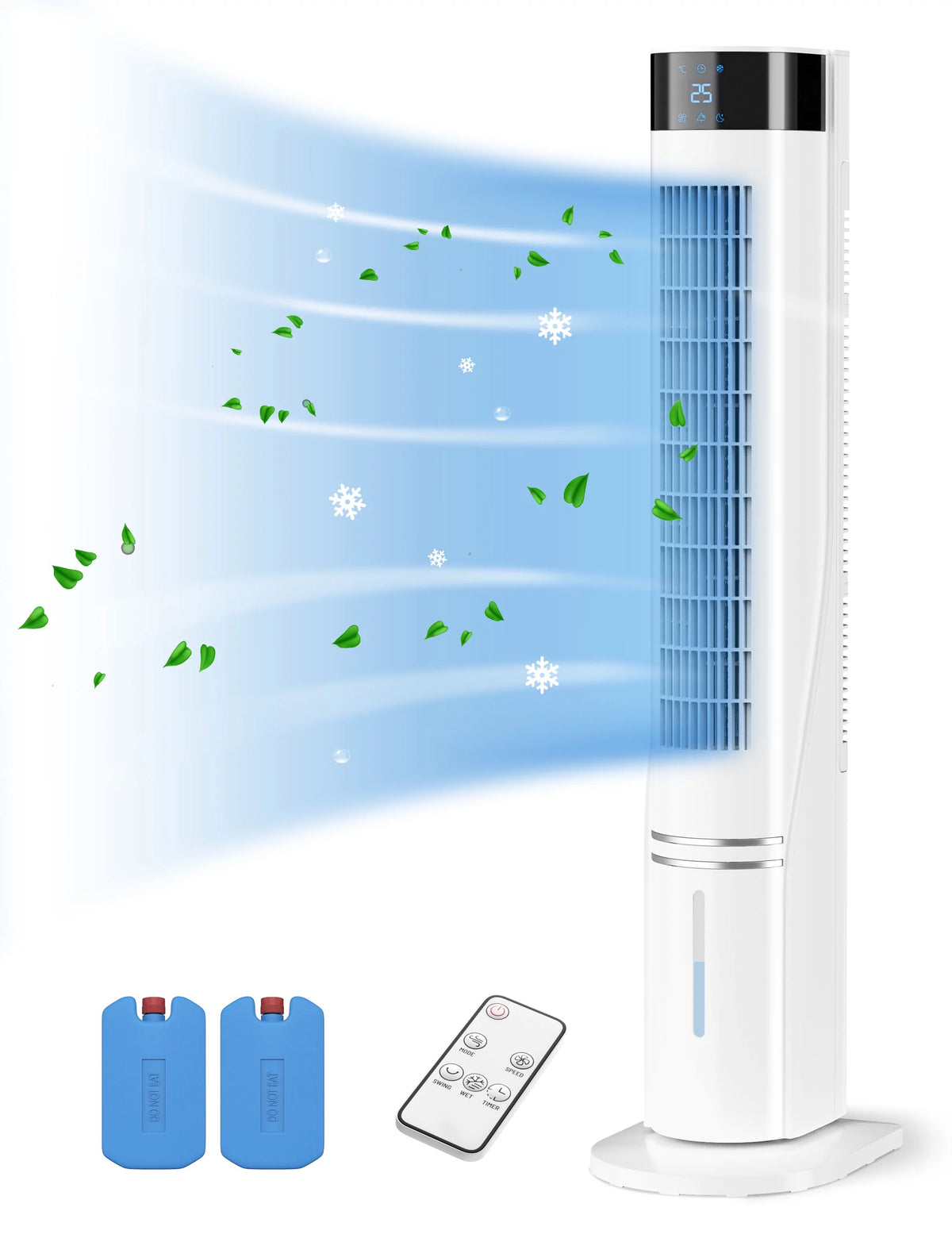 3-in-1 Evaporative Air Cooler Fan Humidifier with 2 Ice Packs Y90551