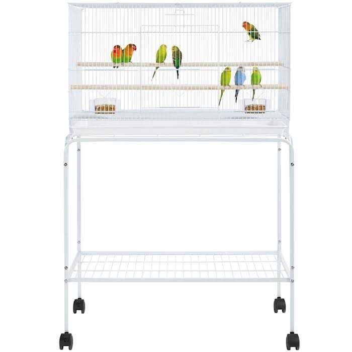 47 Bird Cage with Slide-Out Tray and Rolling Stand I497949