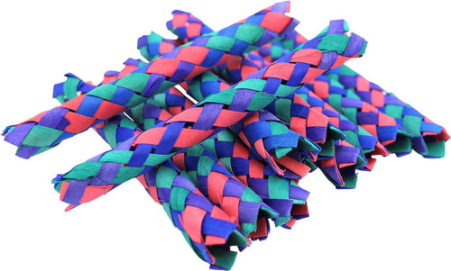 24 Pack Bamboo Chinese Finger Traps (5") Multi Color S9711