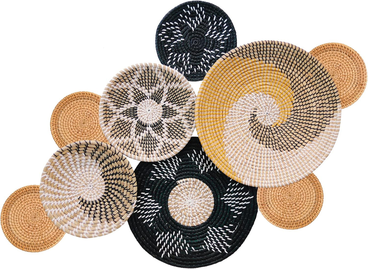 Set of 10 Seagrass Woven Wall Hangings F35000