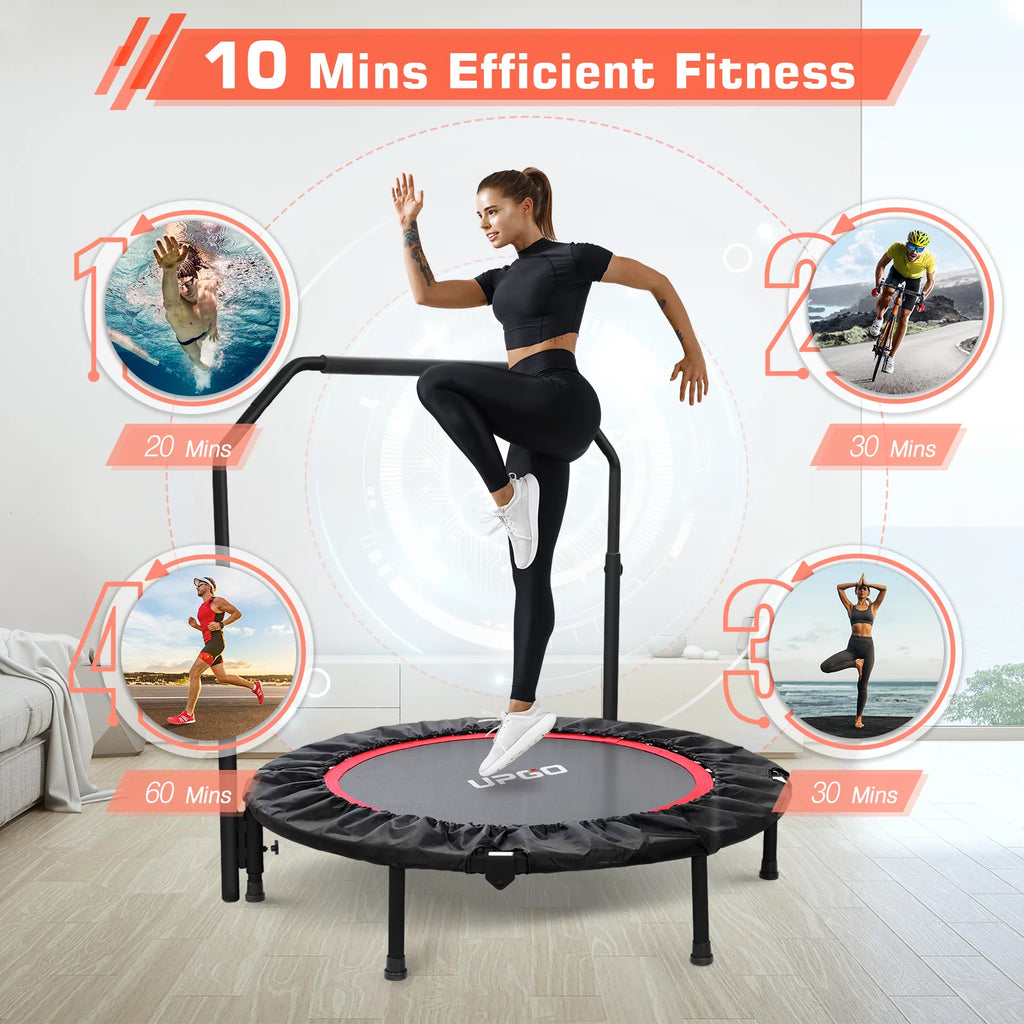 40 Foldable Fitness Trampoline with Adjustable Foam Handle O464652