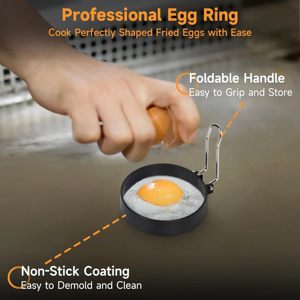 7 Pcs Griddle Accessory Set with Heat-Resistant Spatulas, Scraper, Squeeze Bottles, Egg Rings T209