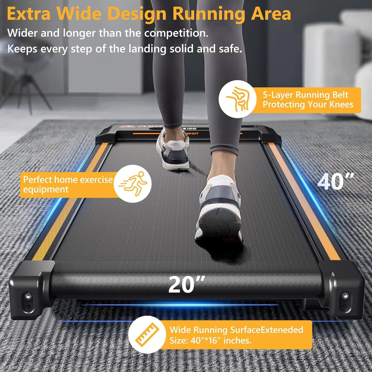 Under Desk Treadmill 2 in 1 Black E37025