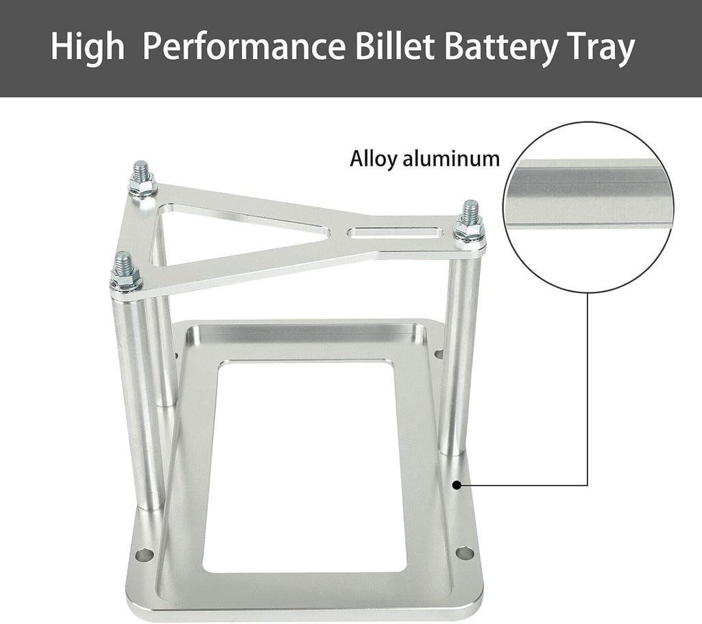 Aluminum Billet Battery Tray Hold Down Trunk Relocation Box S5249