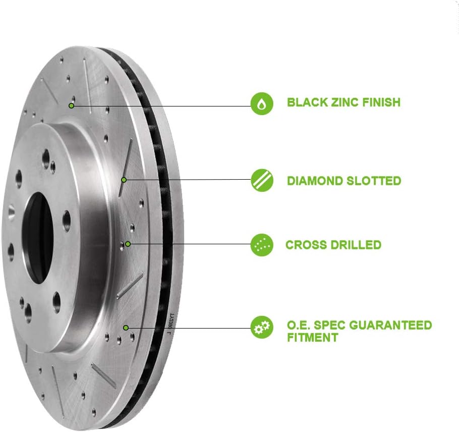 Front Discs Brake Rotors and Ceramic Pads B12918