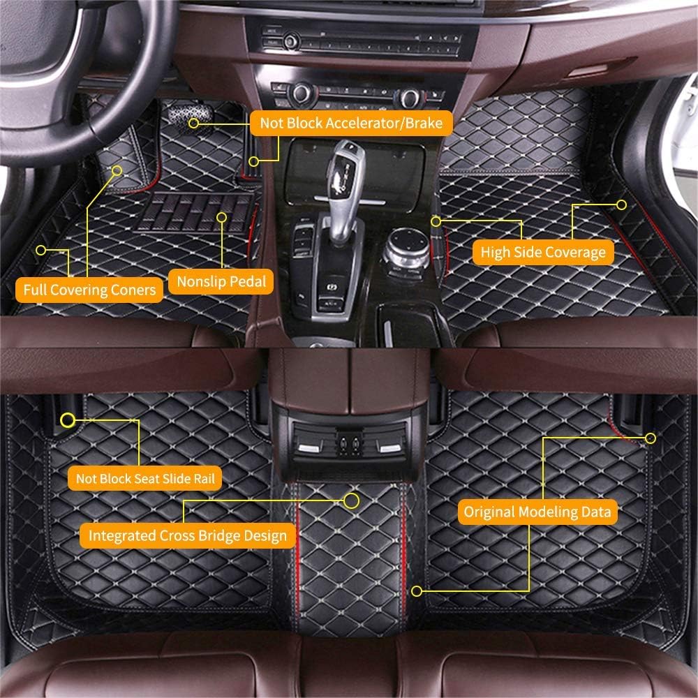 Custom Car Floor Mats Waterproof Anti-Skid Leather Full Coverage Set W7858