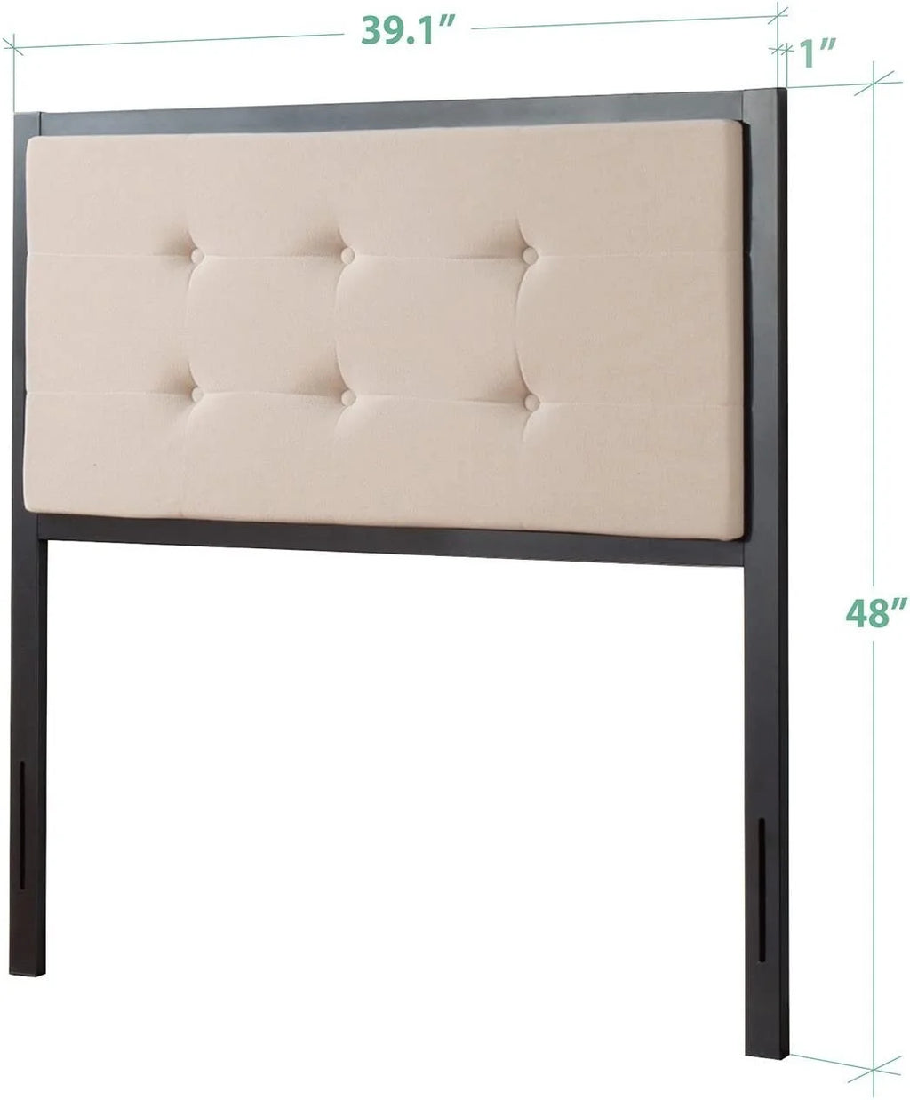 Twin Taupe Upholstered Metal Headboard N46211
