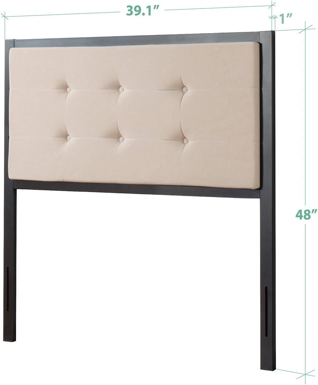 Twin Taupe Upholstered Metal Headboard N46211
