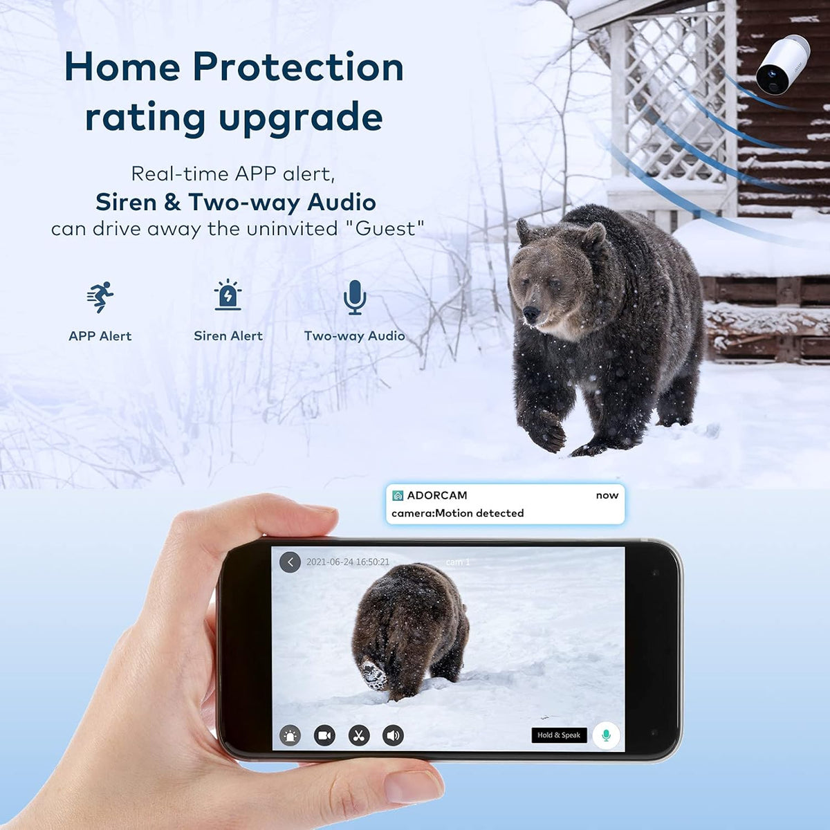 Wireless Battery-Powered Outdoor Security Camera with Night Vision and 2-Way Audio K5139