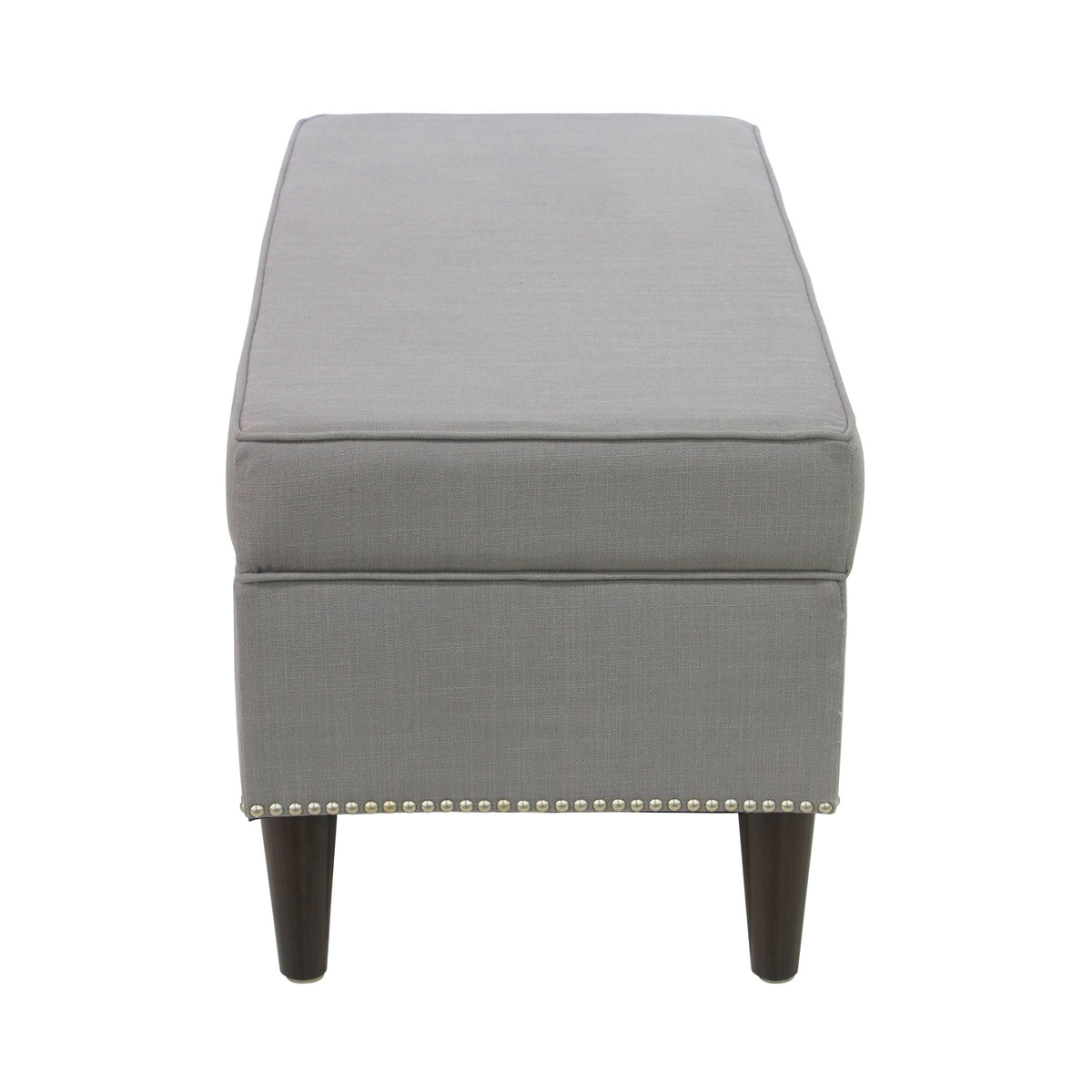 Linen Gray Button Storage Bench R938