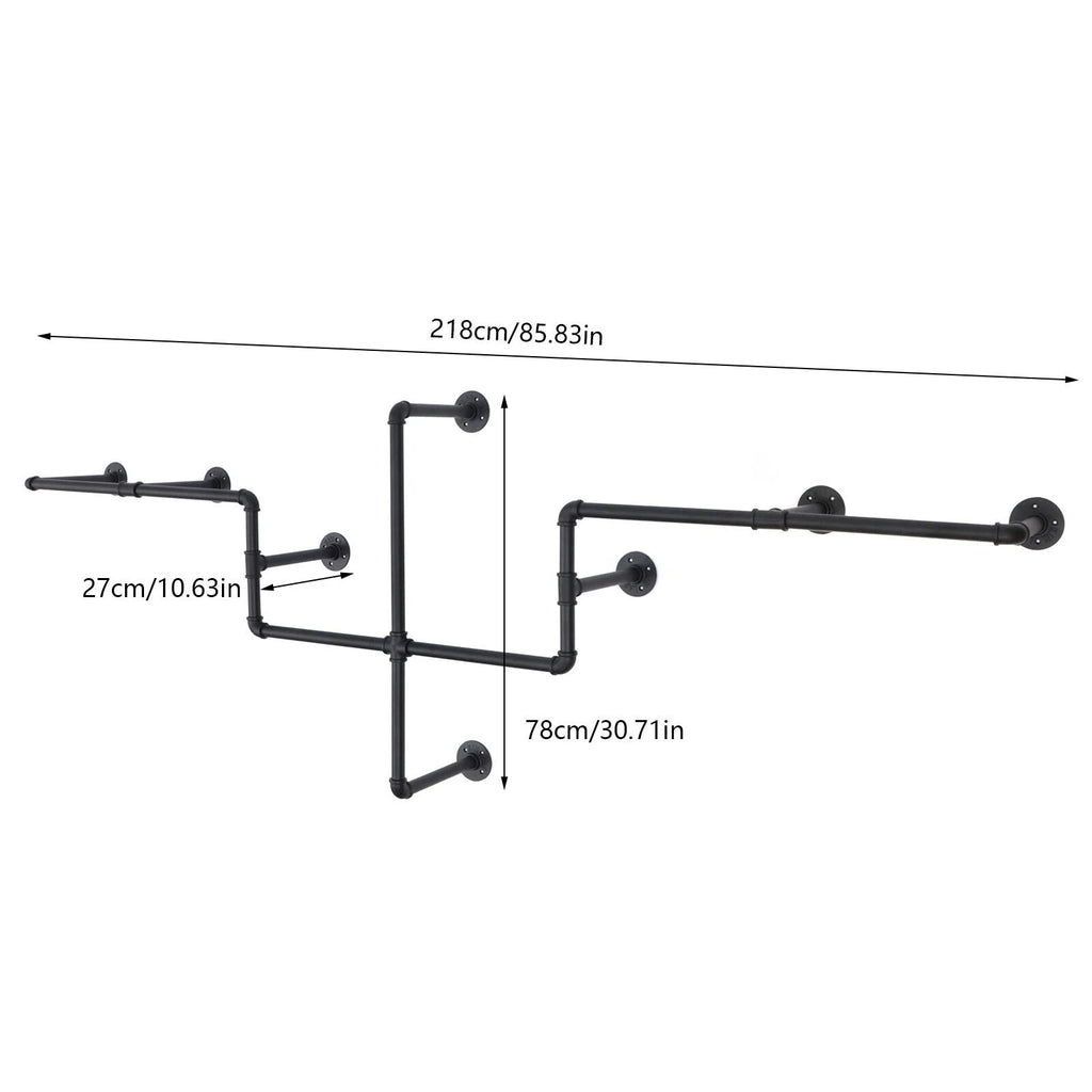 Black Wall Mounted Clothes Rack J820