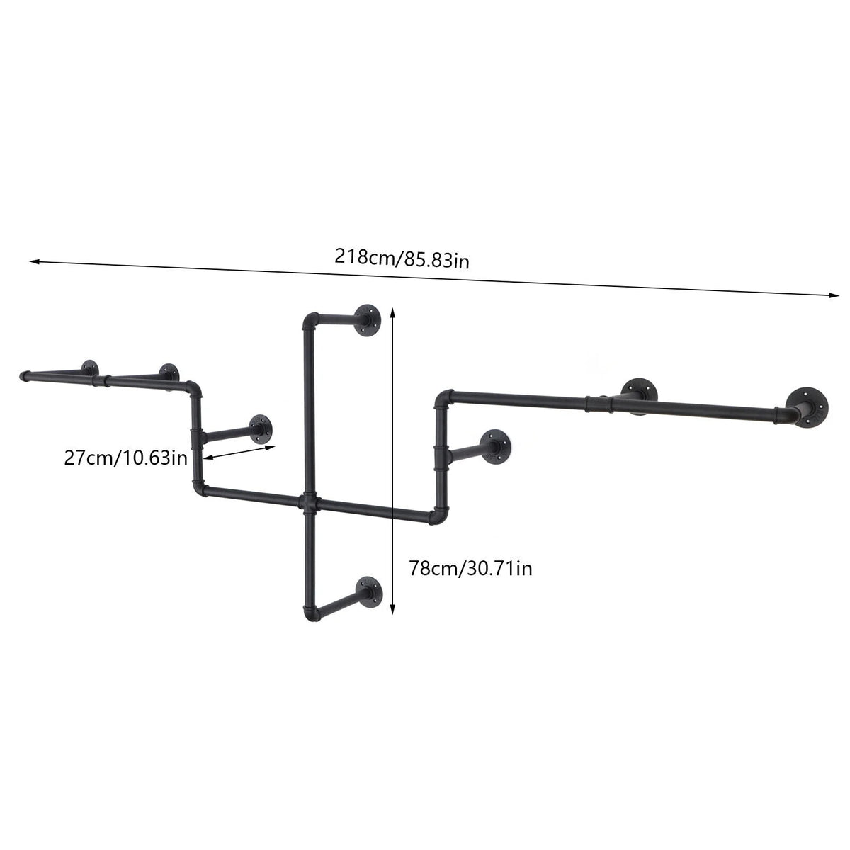 Black Wall Mounted Clothes Rack J820