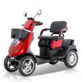 Red 4 Wheel All Terrain Mobility Scooter with 2 Seats, 500lbs Capacity Y1585