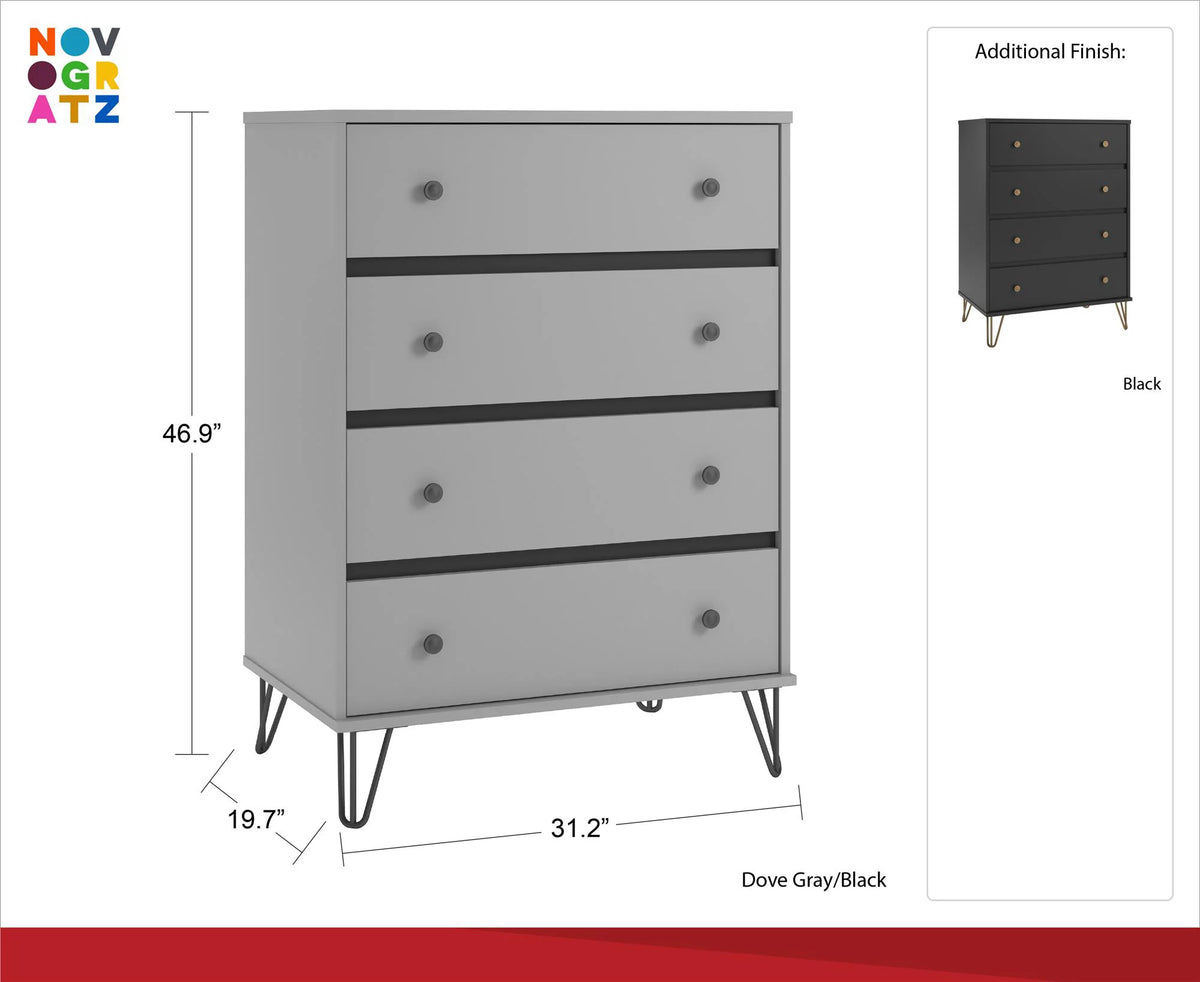 Black 4 Drawer Dresser G750169