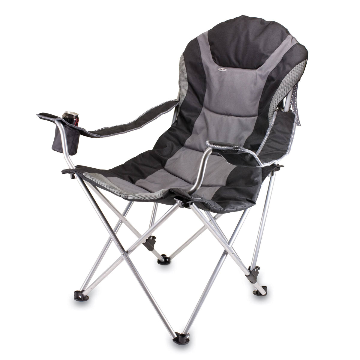 Portable Reclining Camp Chair, Black/Gray X821