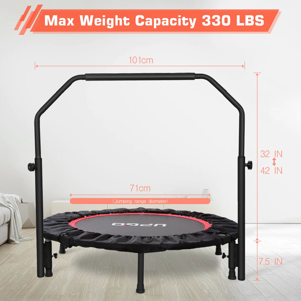 40 Foldable Fitness Trampoline with Adjustable Foam Handle O464652