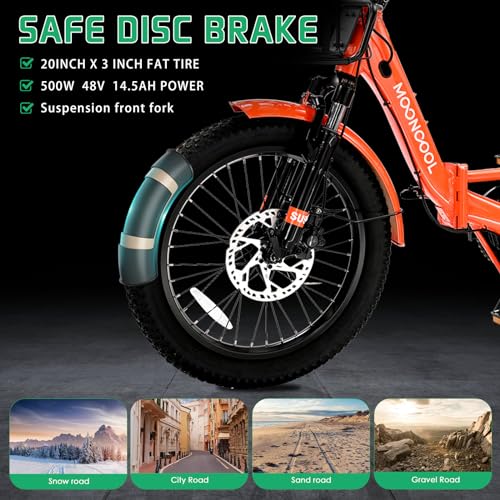 Electric Tricycle, Aluminum 20" E-Trike, 500W 48V 14.5Ah Lithium Battery, Front Suspension 3 Wheels Ebike, Front Basket X237