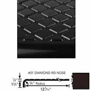 Brown Rubber Round Nose Stair Tread 42x22L O2714