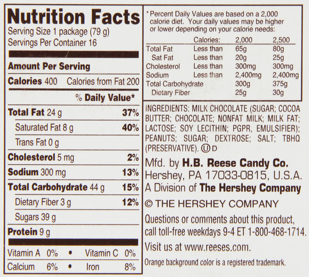 King Size Peanut Butter Big Cup, 2.8 oz, Pack of 16 K137