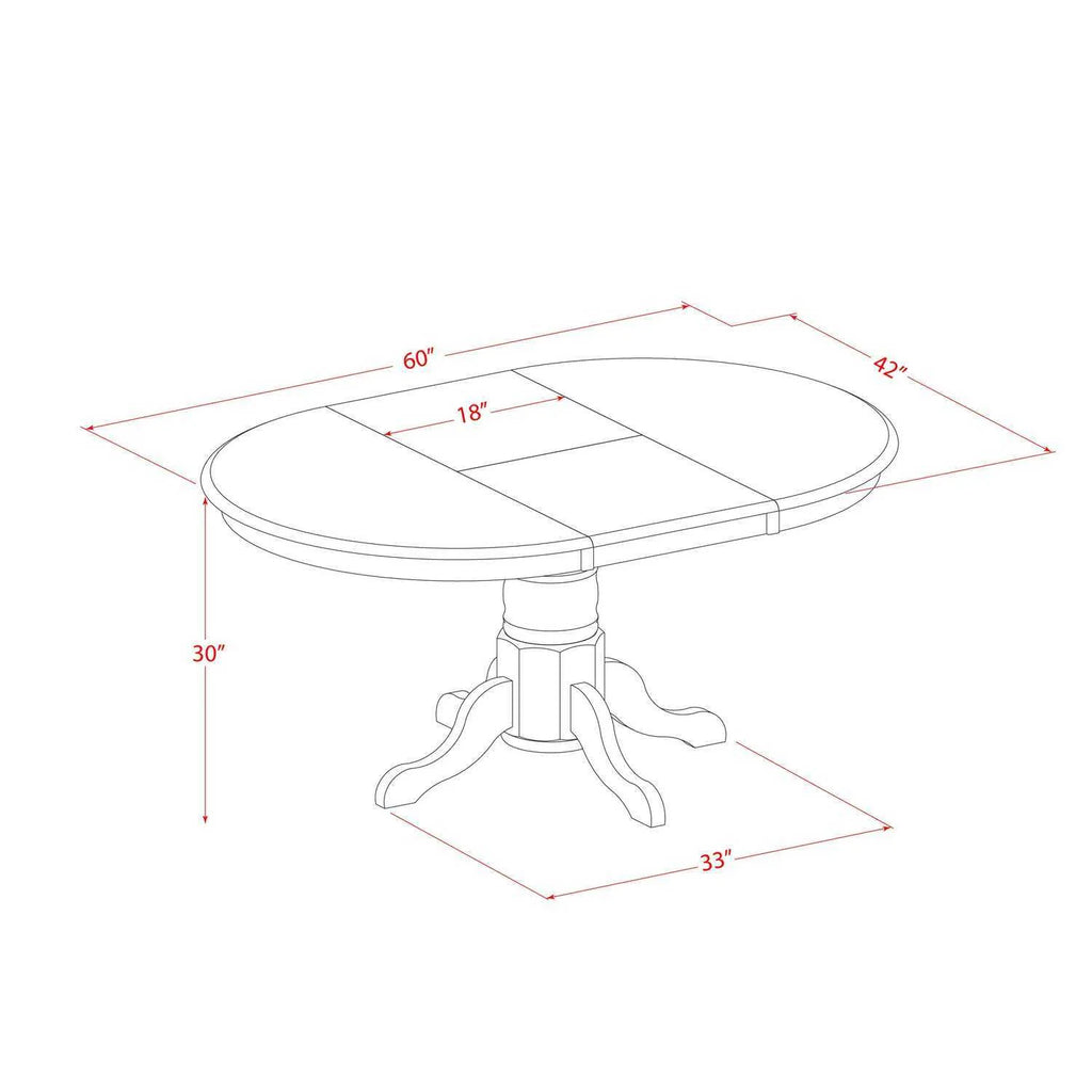 5 Piece Oval Dining Table and 4 Upholstered Chairs F66313