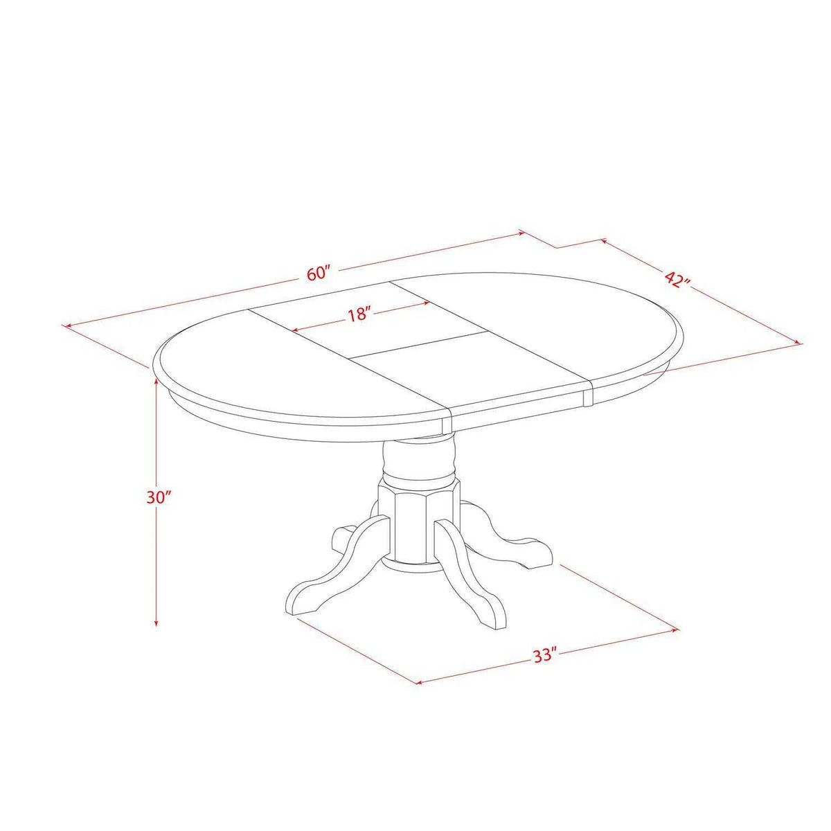 5 Piece Oval Dining Table and 4 Upholstered Chairs F66313