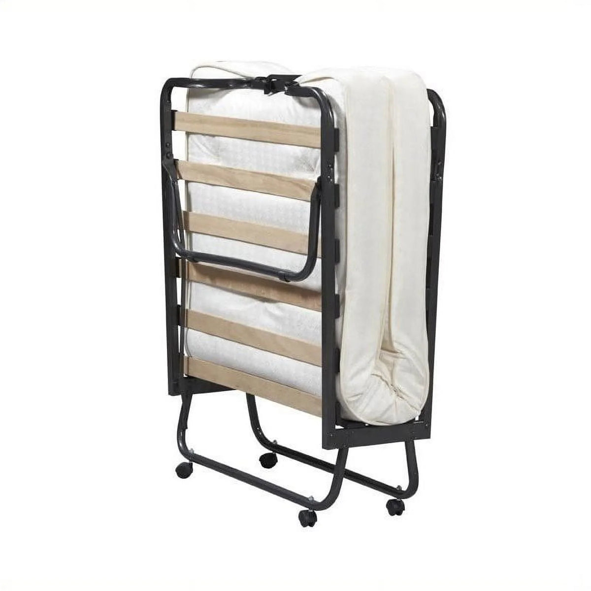 Metal Folding Bed with Memory Foam Mattress in Beige M512311