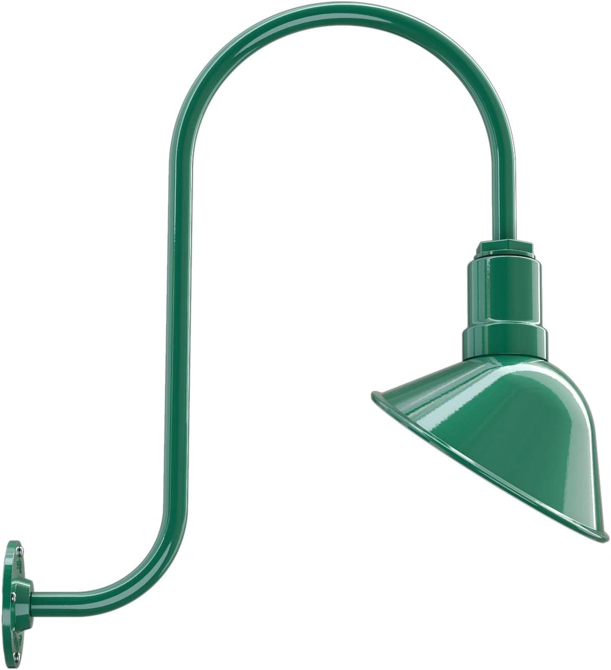 Matte Black 9 in Dome 16 in Gooseneck Outdoor Wall Light H16363