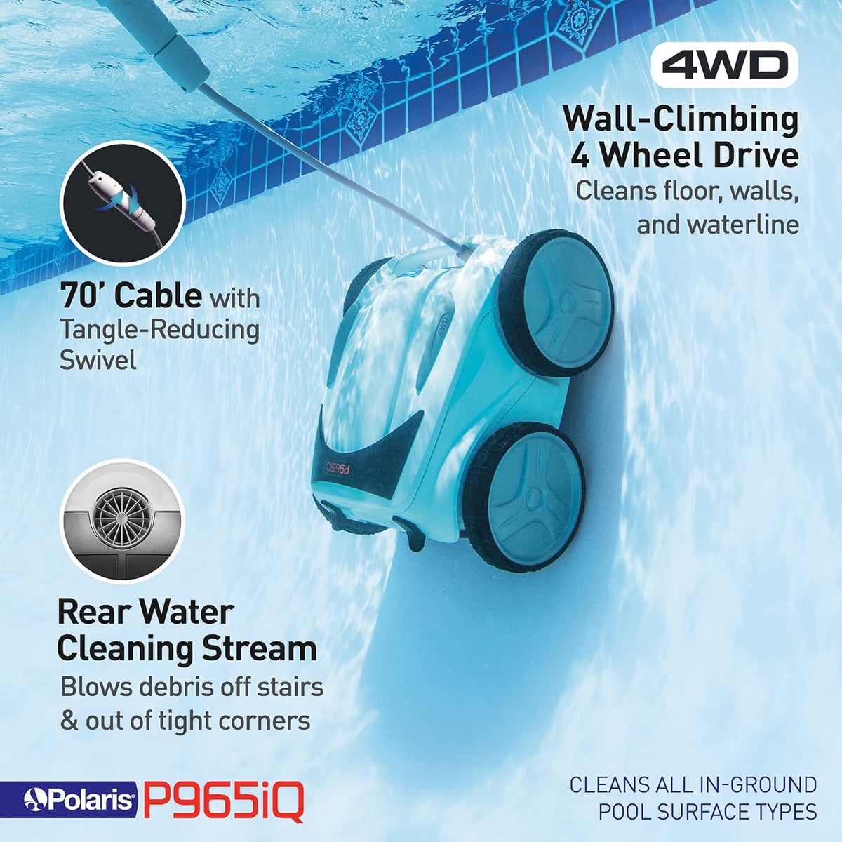 Automatic Robotic Pool Cleaner for InGround Pools up to 60ft I291962