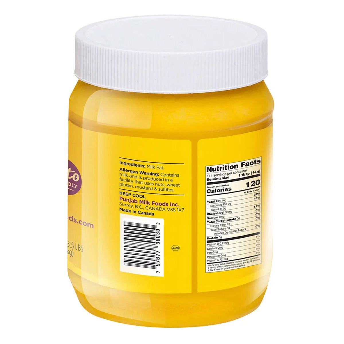 Pure Desi Ghee Clarified Butter, 3.5 lbs P6170